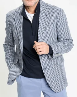 Veste à imprimé pied-de-poule bleue-Hackett London Clearance