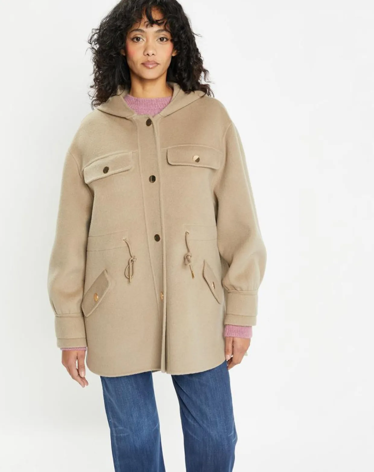 Femme Lou Andrea Vestes, Blousons^Veste 100% Laine Carla taupe