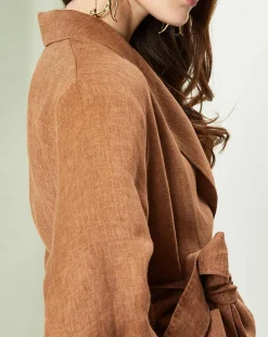Femme MaxMara Vestes, Blousons^Veste 100% Lin Rodi marron