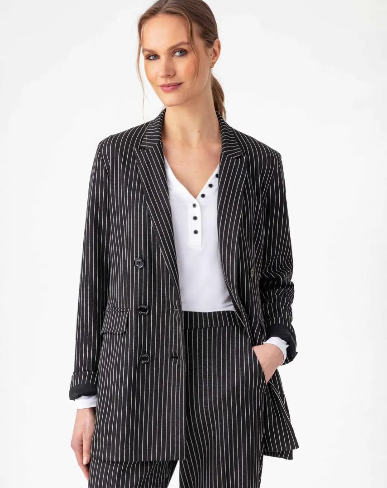 Veste Amance rayure noire-Indies Online