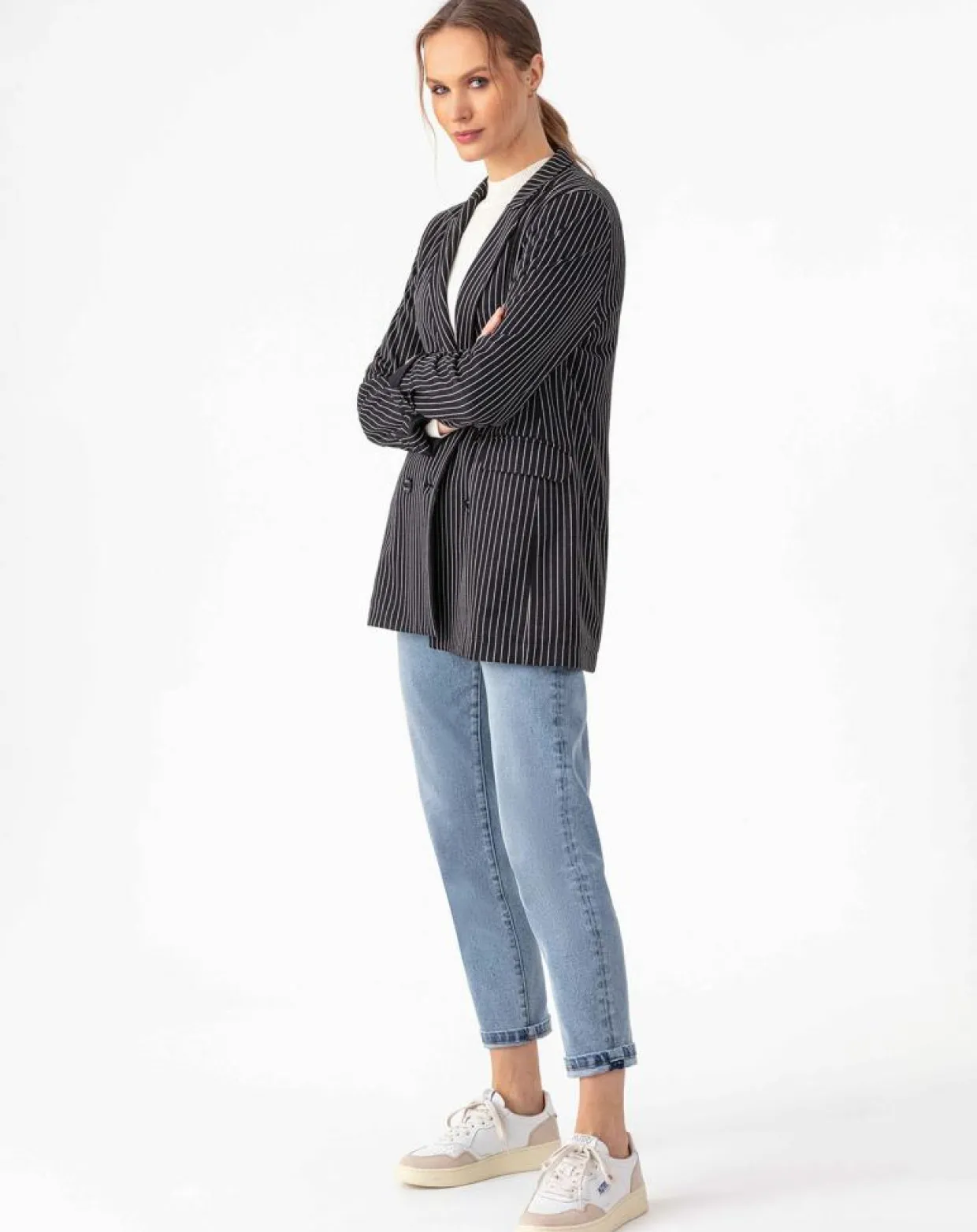 Veste Amance rayure noire-Indies Online