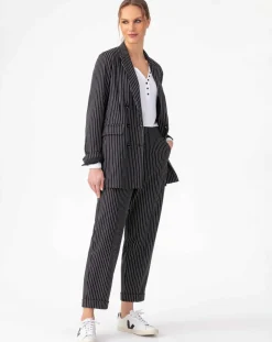 Veste Amance rayure noire-Indies Online