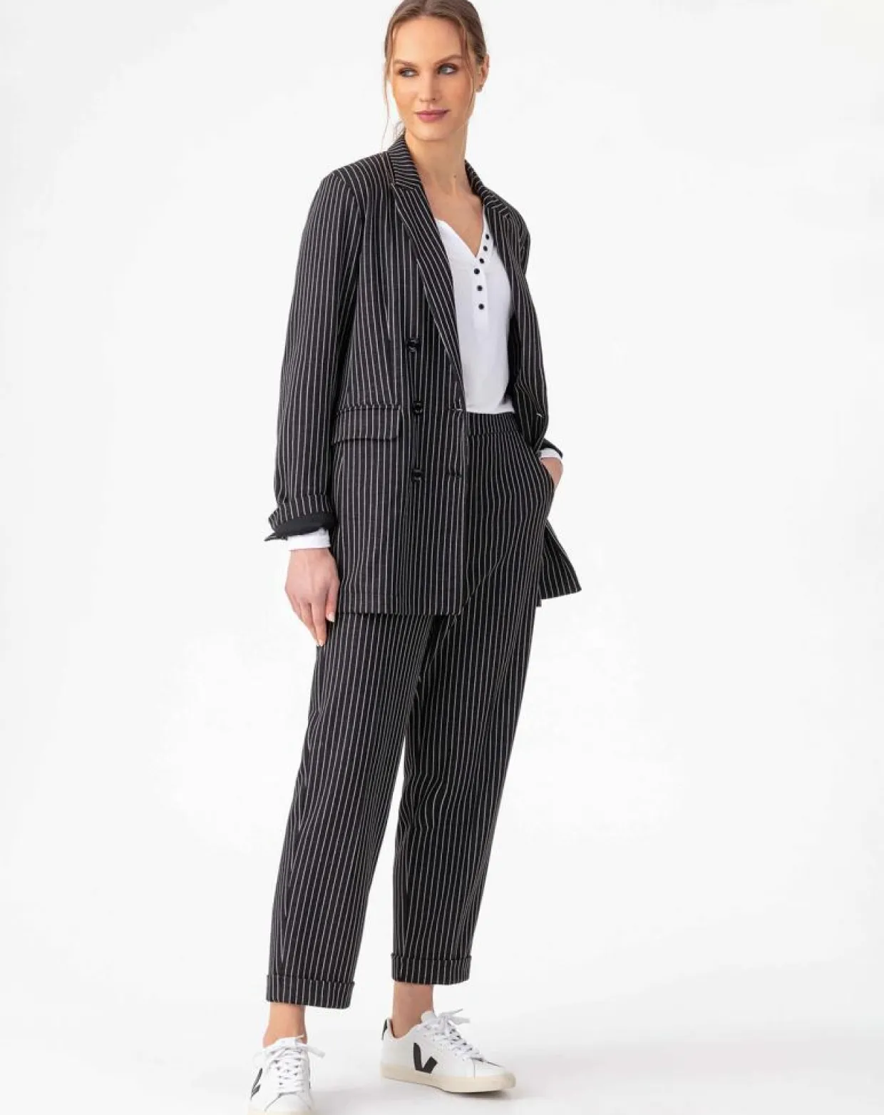 Veste Amance rayure noire-Indies Online