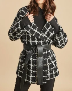 Femme Lauren Vidal Vestes, Blousons^Veste Amy à carreaux noir/écru
