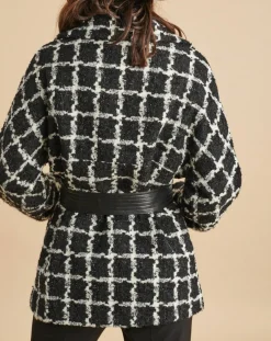 Femme Lauren Vidal Vestes, Blousons^Veste Amy à carreaux noir/écru