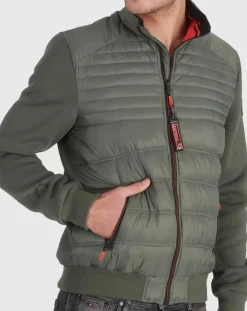 Veste bi-matière matelassée Caba kaki-Kaporal 5 Discount
