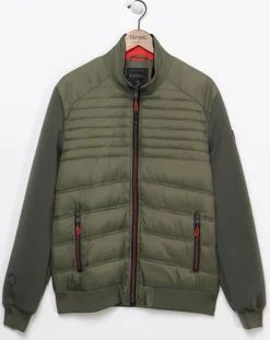 Veste bi-matière matelassée Caba kaki-Kaporal 5 Discount