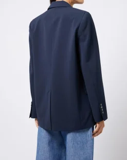 Veste blazer classique 1 bouton bleu marine-Esprit Clearance