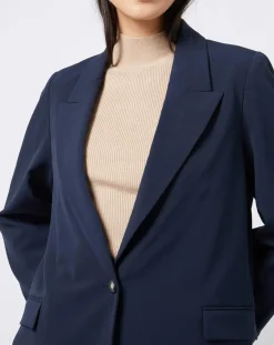 Veste blazer classique 1 bouton bleu marine-Esprit Clearance