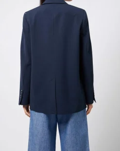 Veste blazer classique 1 bouton bleu marine-Esprit Clearance