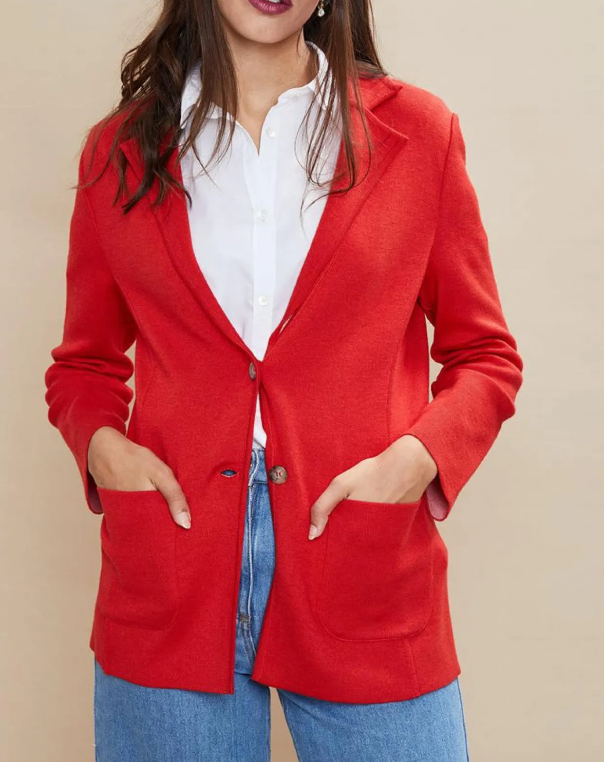 Femme Devernois Vestes, Blousons^Veste blazer en Laine mélangée Voilier rouge