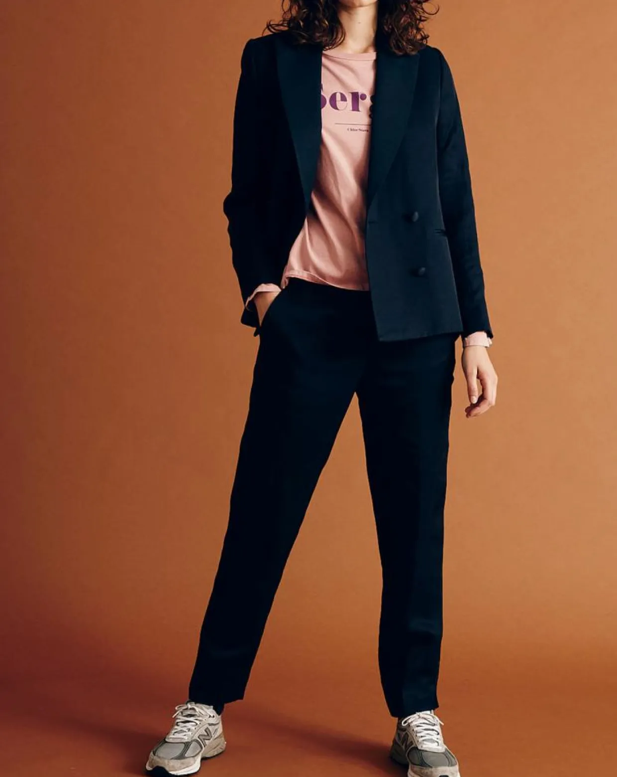 Veste blazer en Lin mélangé Vanille bleu marine-Chloé Stora Discount