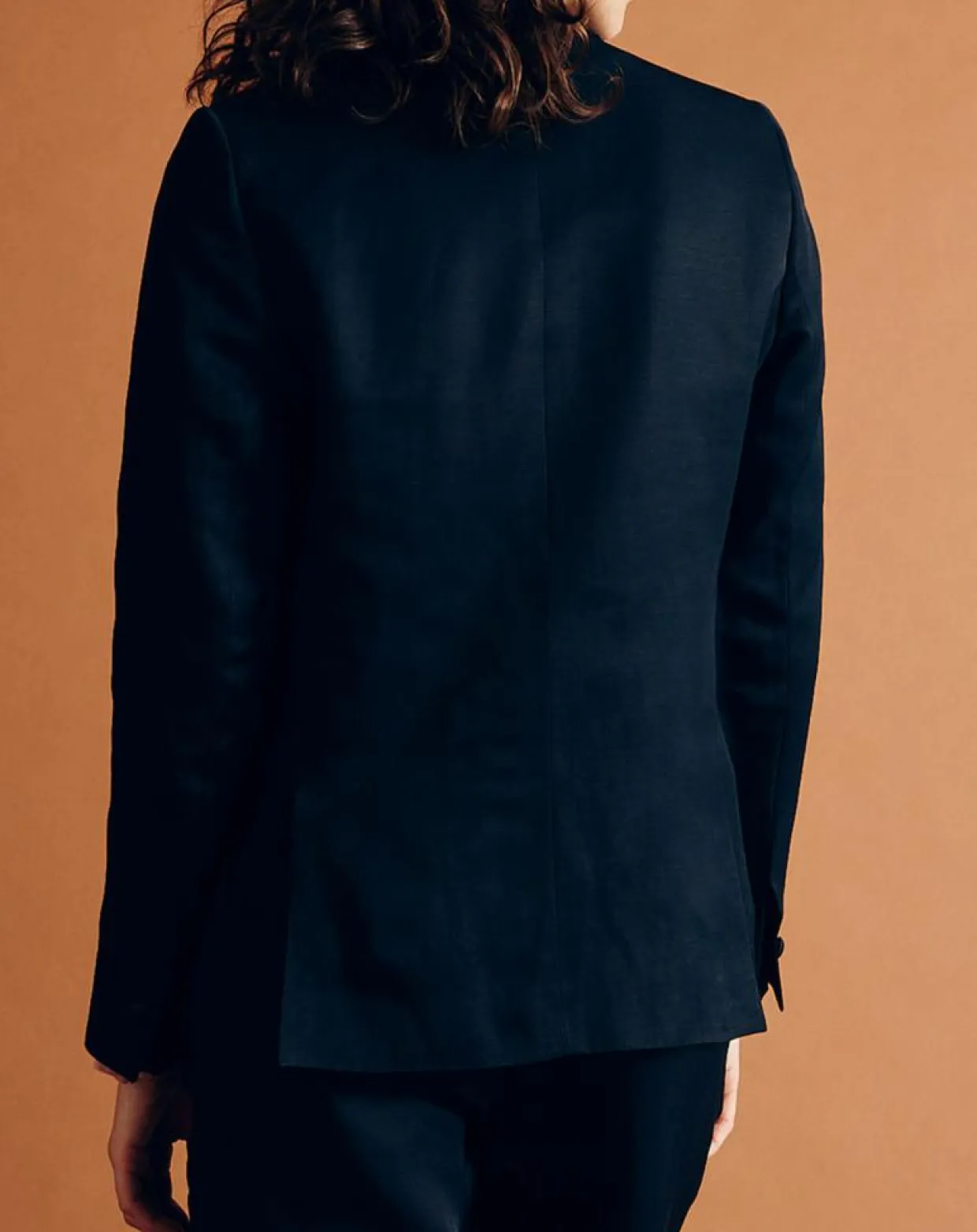 Veste blazer en Lin mélangé Vanille bleu marine-Chloé Stora Discount