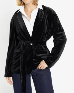 Femme Galeries Lafayette Vestes, Blousons^Veste blazer en Velours lisse noire
