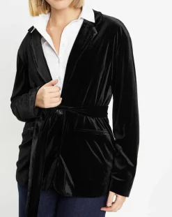Femme Galeries Lafayette Vestes, Blousons^Veste blazer en Velours lisse noire