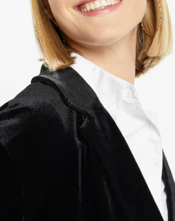 Femme Galeries Lafayette Vestes, Blousons^Veste blazer en Velours lisse noire