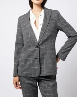 Femme Esprit Vestes, Blousons^Veste blazer prince de galles lurex grise