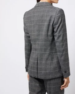 Femme Esprit Vestes, Blousons^Veste blazer prince de galles lurex grise