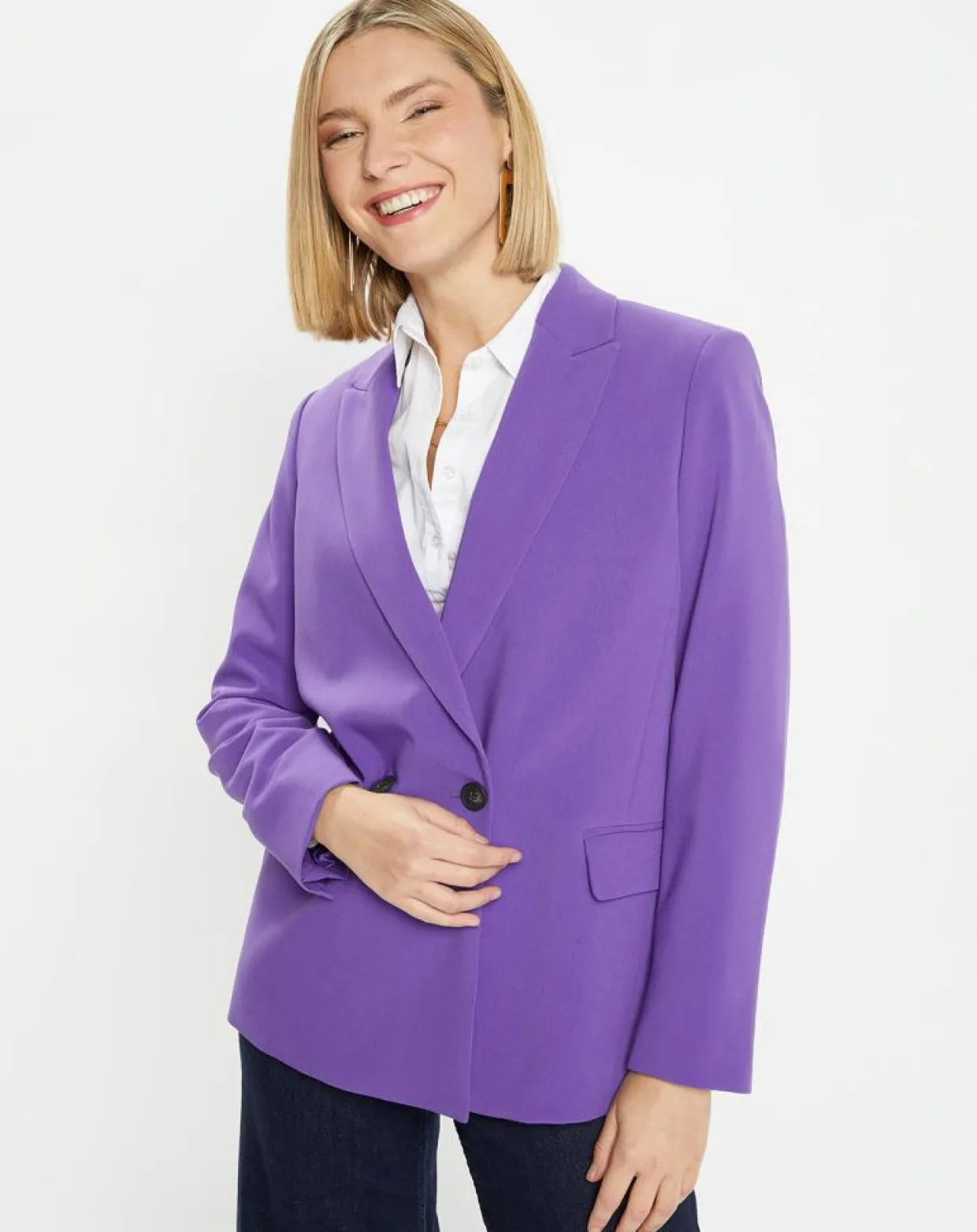 Veste blazer Rune double boutonnage violette-Galeries Lafayette Outlet