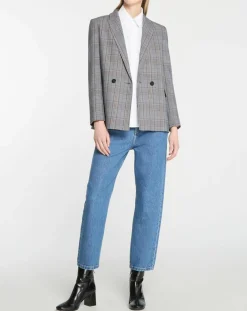 Femme Galeries Lafayette Vestes, Blousons^Veste blazer Rune double boutonnage imprimé Pince de Galles gris/noir