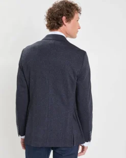 Veste Check Fondu à imprimé Prince de Galles bleue-Hackett London New
