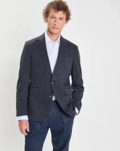 Veste Check Fondu à imprimé Prince de Galles bleue-Hackett London New
