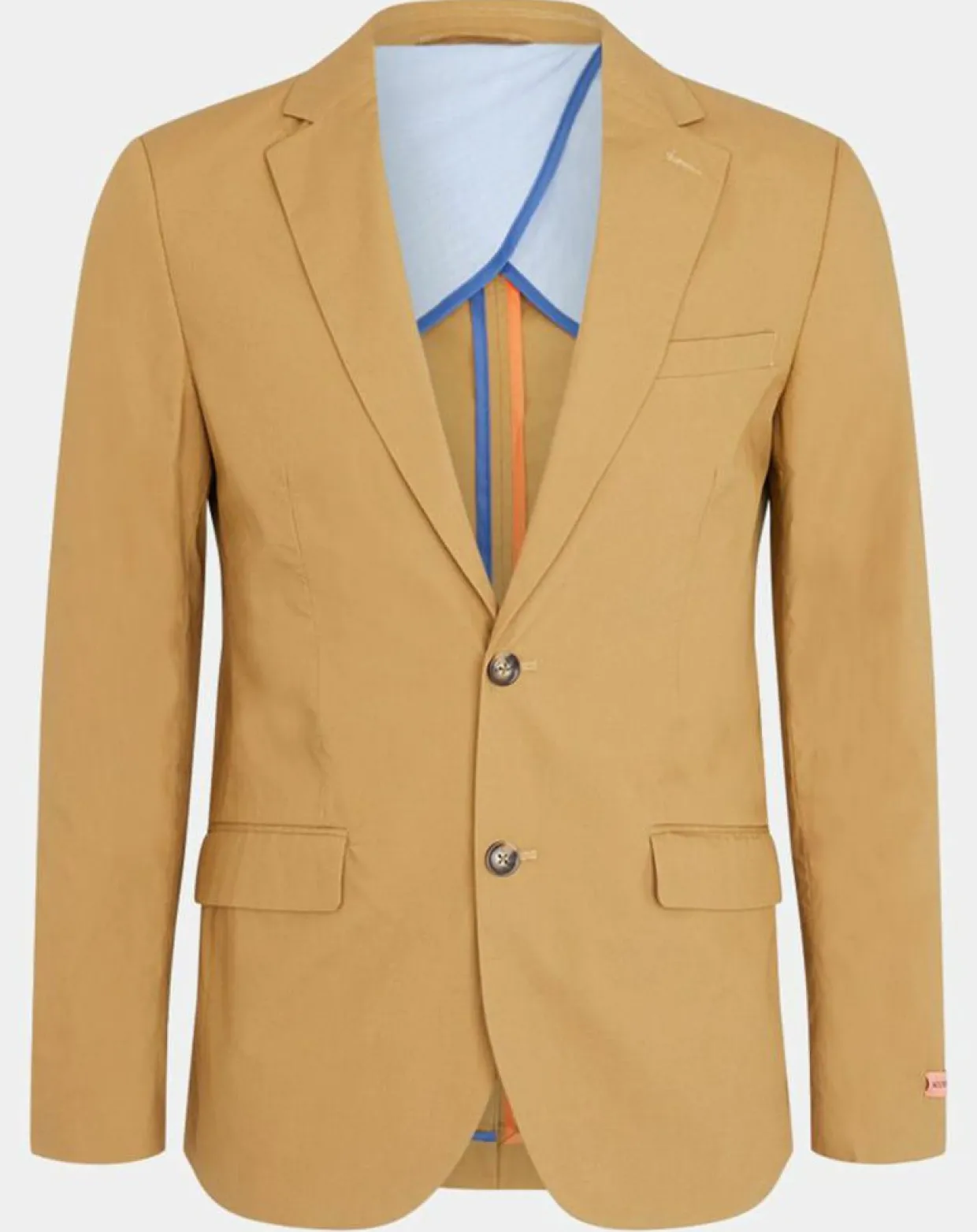 Homme Scotch & Soda Vestes, Blousons^Veste Cintrée en Popeline Stretch 2 boutons camel