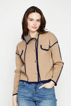 Femme C&Jo Vestes, Blousons^Veste col montant camel