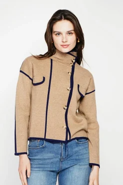Femme C&Jo Vestes, Blousons^Veste col montant camel