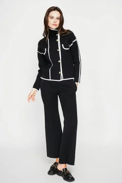 Veste col montant noire-C&Jo Clearance