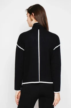 Veste col montant noire-C&Jo Clearance