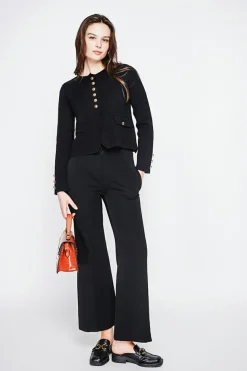 Veste courte boutonnée noire-C&Jo