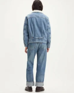 Veste courte en Coton denim col façon sherpa Trucker bleue-Levi's®