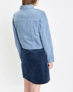 Femme Marc O'Polo Vestes, Blousons^Veste courtes en Velours côtelé bleu ciel