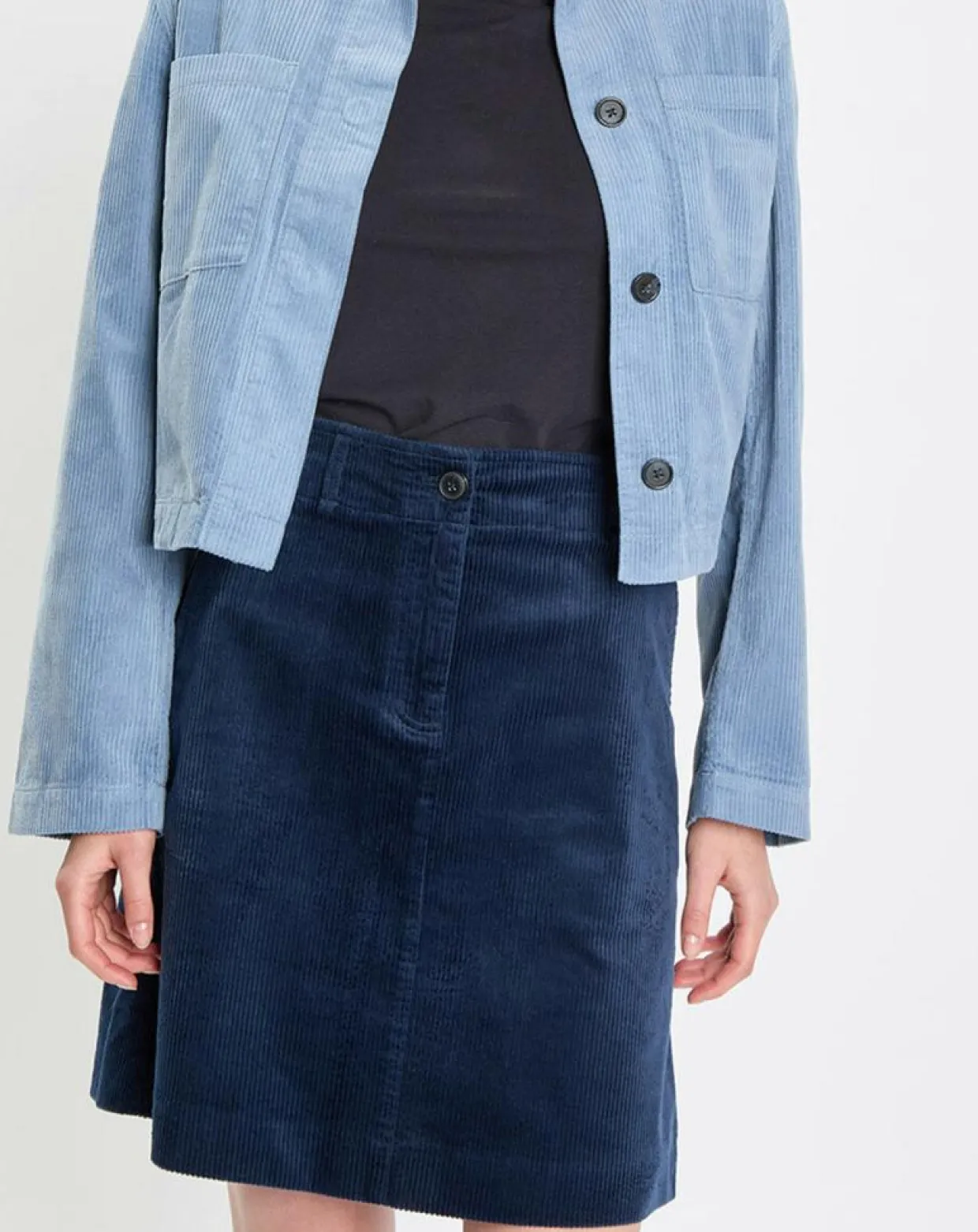 Femme Marc O'Polo Vestes, Blousons^Veste courtes en Velours côtelé bleu ciel