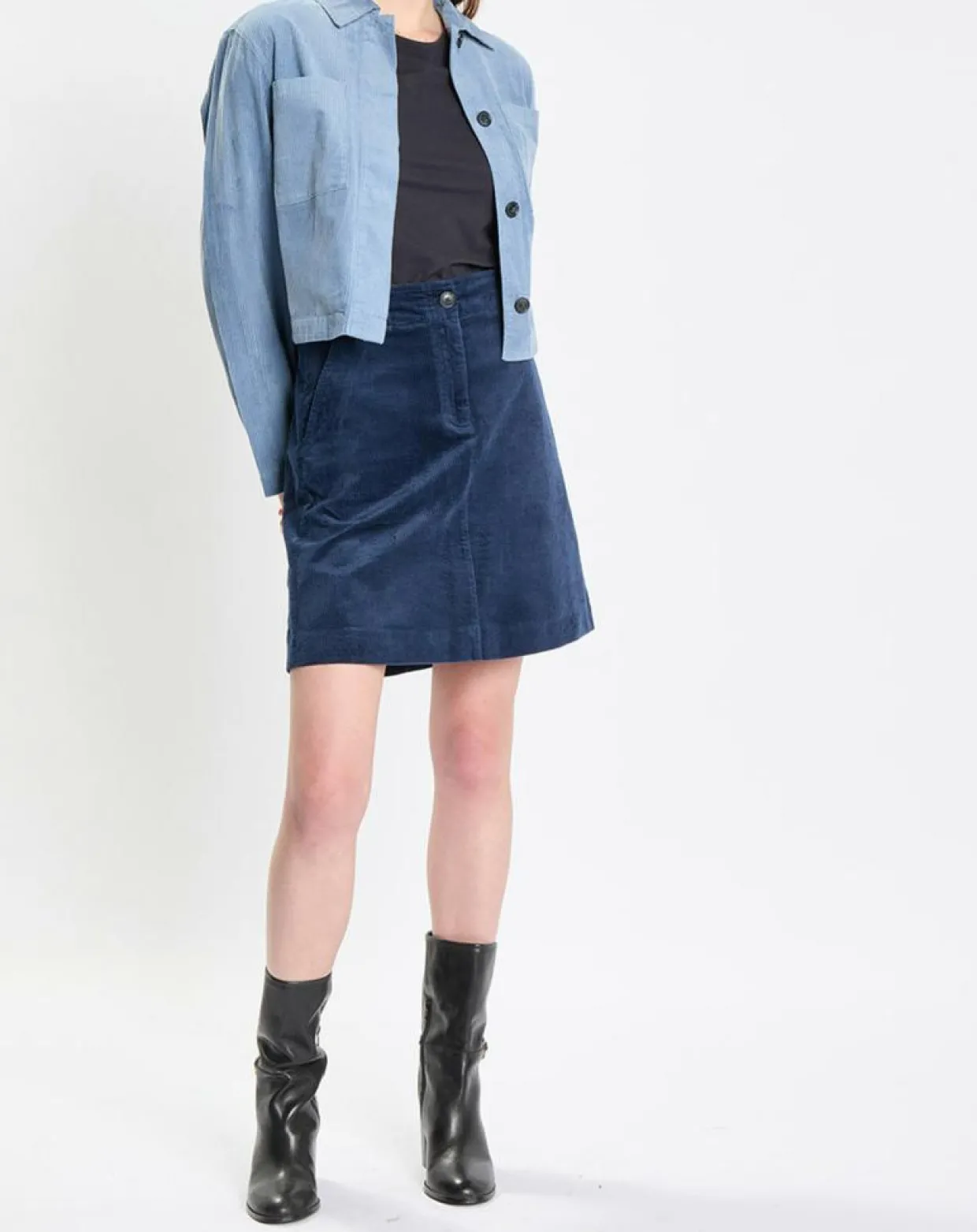 Femme Marc O'Polo Vestes, Blousons^Veste courtes en Velours côtelé bleu ciel
