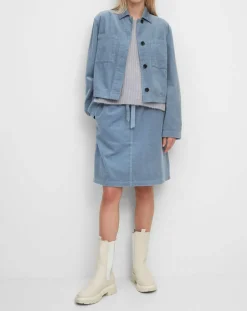 Femme Marc O'Polo Vestes, Blousons^Veste courtes en Velours côtelé bleu ciel