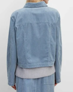 Femme Marc O'Polo Vestes, Blousons^Veste courtes en Velours côtelé bleu ciel