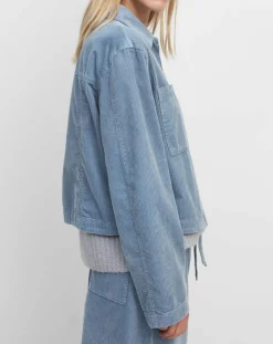 Femme Marc O'Polo Vestes, Blousons^Veste courtes en Velours côtelé bleu ciel