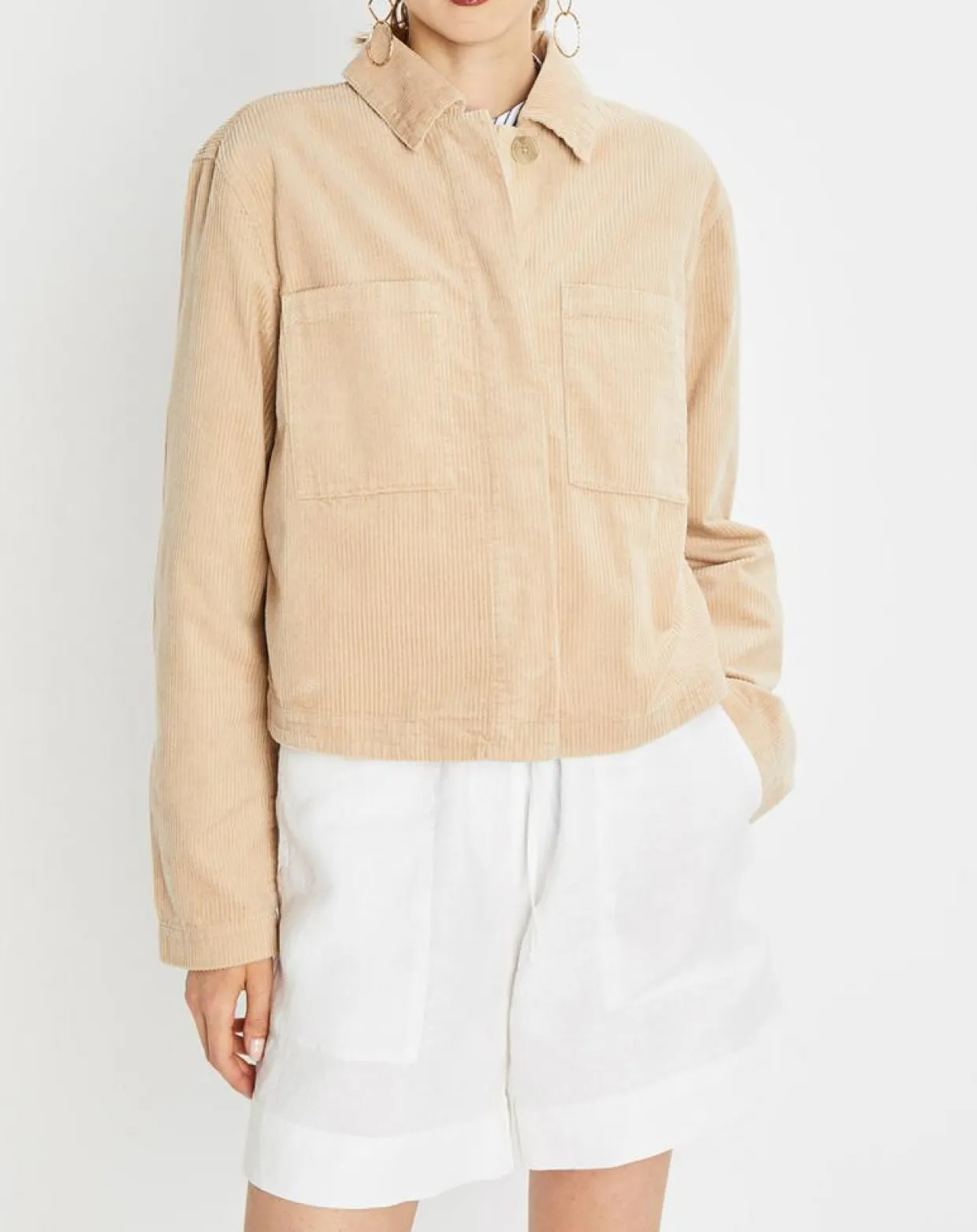 Femme Marc O'Polo Vestes, Blousons^Veste courtes en Velours côtelé beige