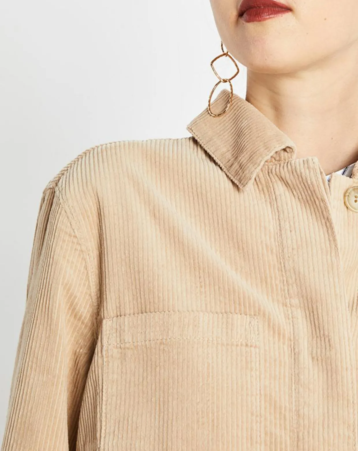 Femme Marc O'Polo Vestes, Blousons^Veste courtes en Velours côtelé beige