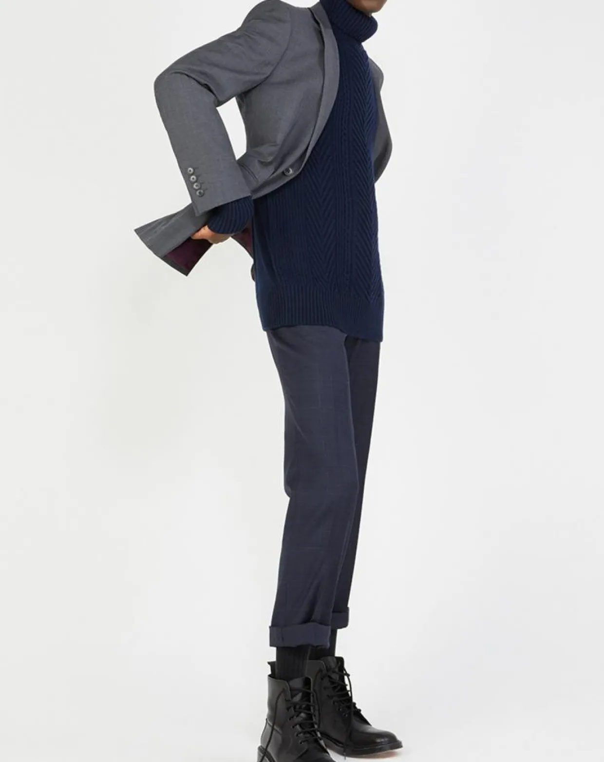 Veste de costume en Laine mélangée Meda Vume grise-Comptoir GL New