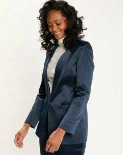 Femme Lauren Vidal Vestes, Blousons^Veste de costume en Satin Moon nuit