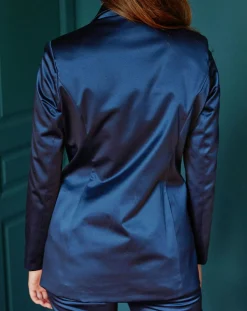 Femme Lauren Vidal Vestes, Blousons^Veste de costume en Satin Moon nuit