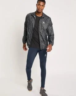 Homme Odlo Vestes, Blousons^Veste de running Zeroweight imprimée noire