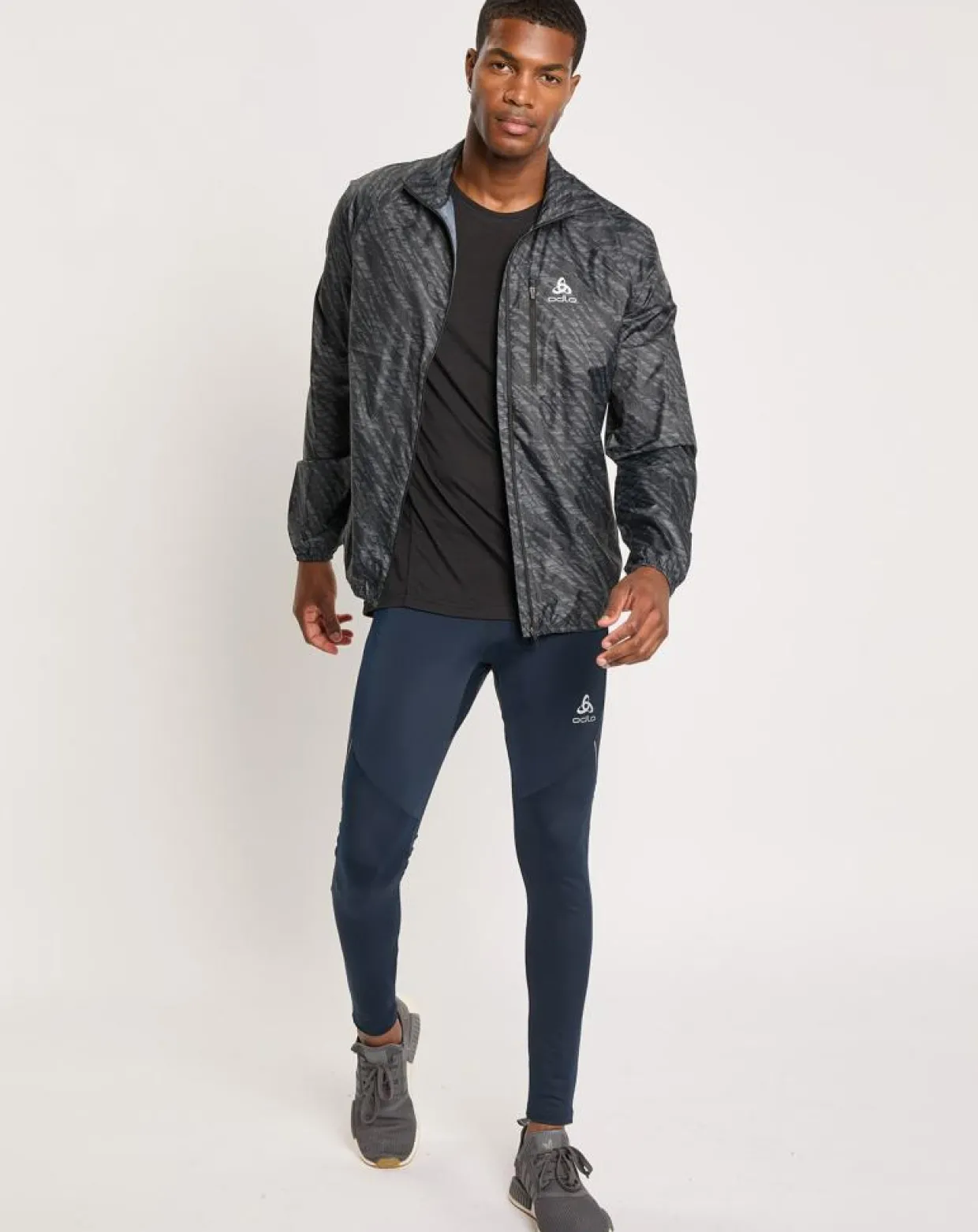 Homme Odlo Vestes, Blousons^Veste de running Zeroweight imprimée noire