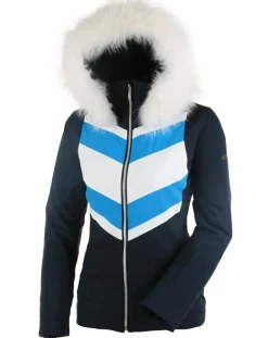 Veste de ski Dufour fausse fourrure amovible marine/blanc-Duvillard Best
