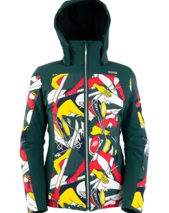 Veste de ski Ecandies imprimée vert/multicolore-Duvillard New