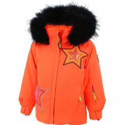 Veste de Ski Etoile col fausse fourrure orange-Degré 7 Hot