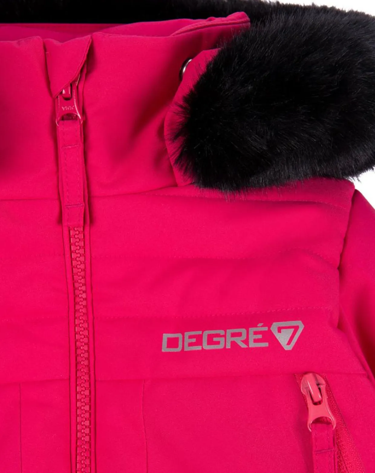 Enfant Degré 7 Fille^Veste de ski Fairy fausse fourrure rose